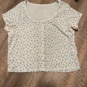 Floral Button-Up Crop Top